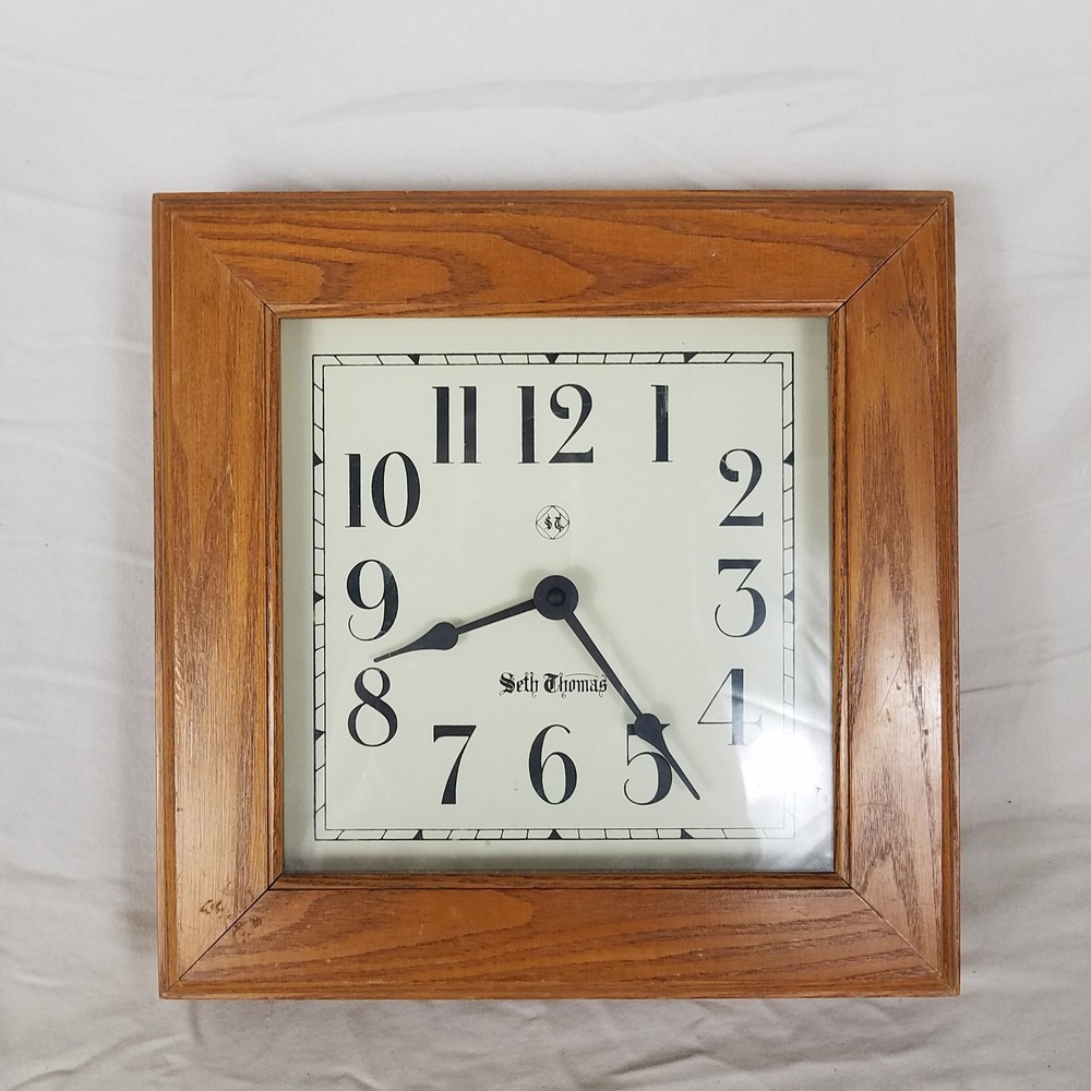 Seth Thomas Wall Clock Kitchen Guardian Brown Fair Parts Only Wood Frame 2446